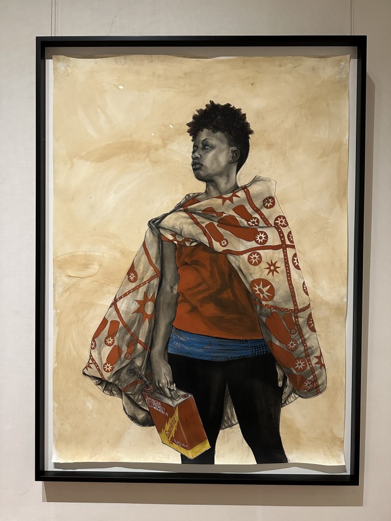 "Birth and Rebirth" portrait by Robert Pruitt on display at the Met Museum of Art